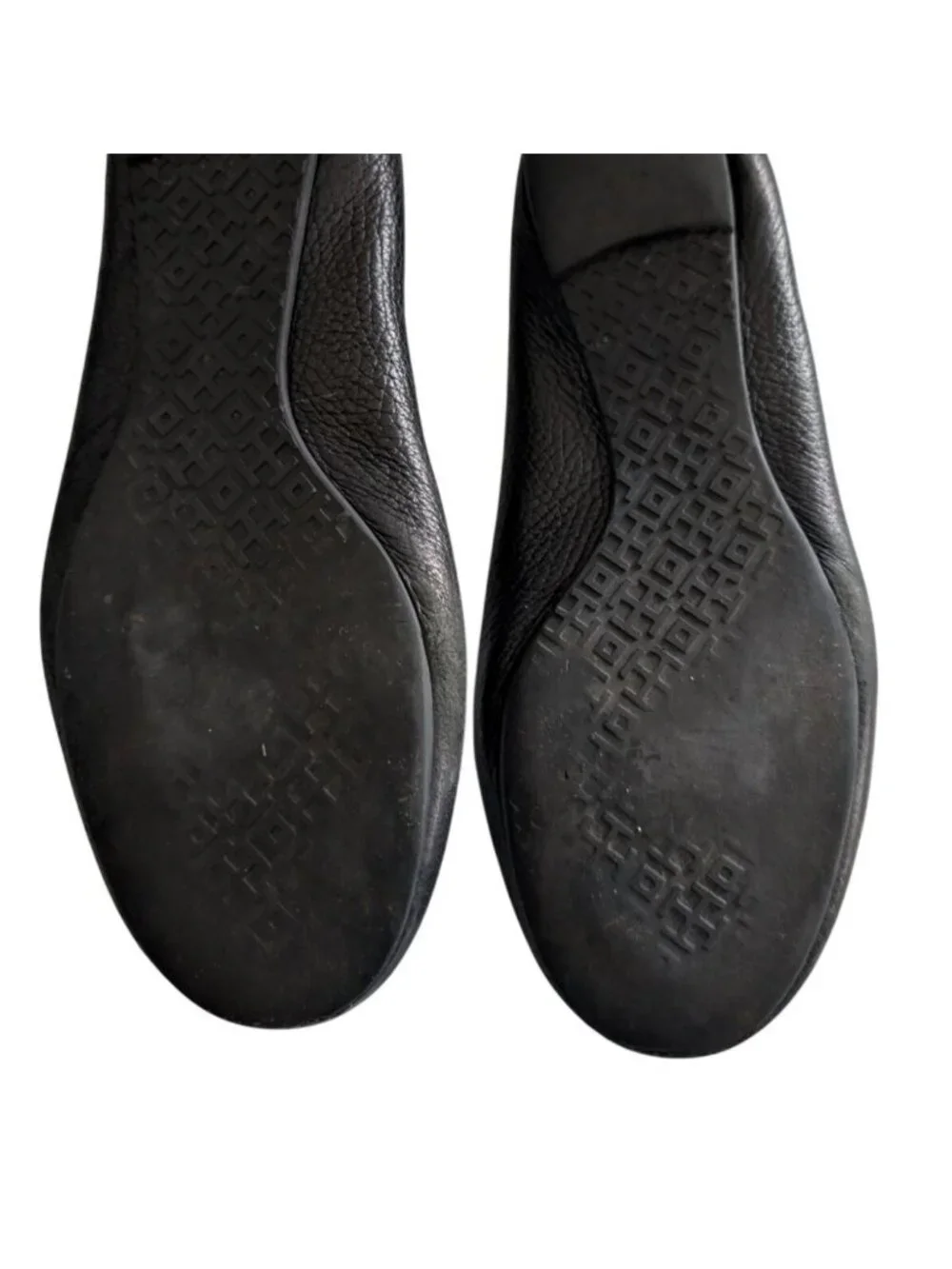 Tory Burch Minnie Travel Ballet Flats Womens 6.5 Black Leather Slip On Shoes